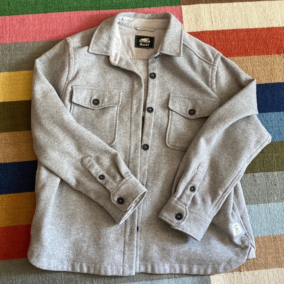 Roots oversized heather grey shacket - Picture 1 of 3